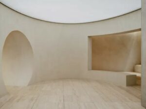 ClayLime - Claystone mineral coating on walls at Jacquemus office in Paris, designed for durability and elegance.